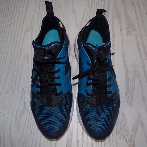 Size 10.5 - Nike Air Huarache Run Black/Blue Ultra - Picture 3 of 10